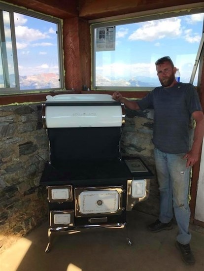 Volunteers even brought a stove up to the cabin. 