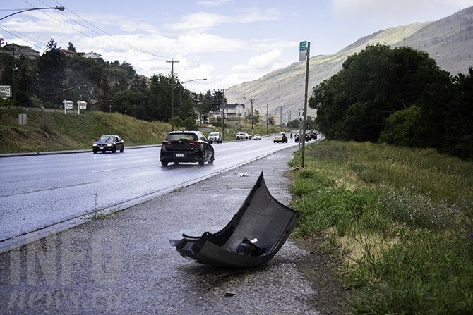 Debris could be seen on the sidewalk as far back as the intersection of Westsyde Road and Collingwood Drive. 