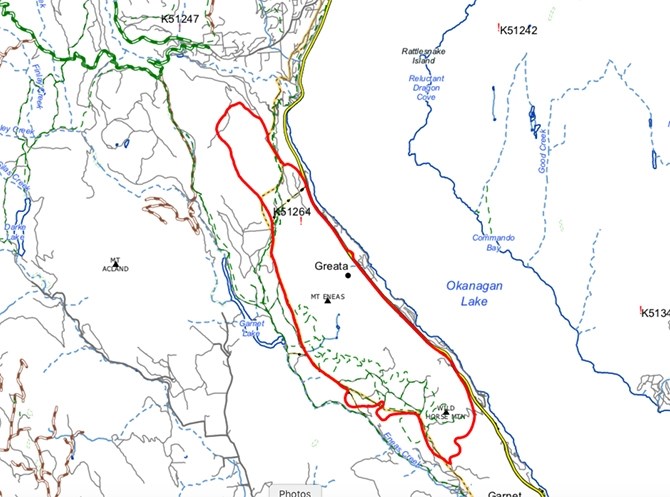 The Mount Eneas wildfire is now estimated at nearly 1800 ha in size.