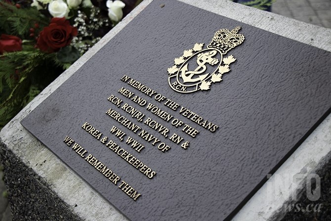 The plaque at the cenotaph in Riverside Park.