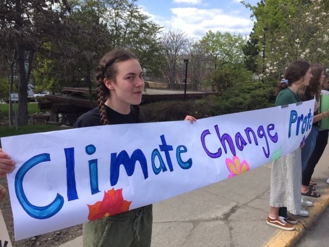 A student-led rally for the environment was held at the Vernon courthouse, Friday, May 3, 2019.