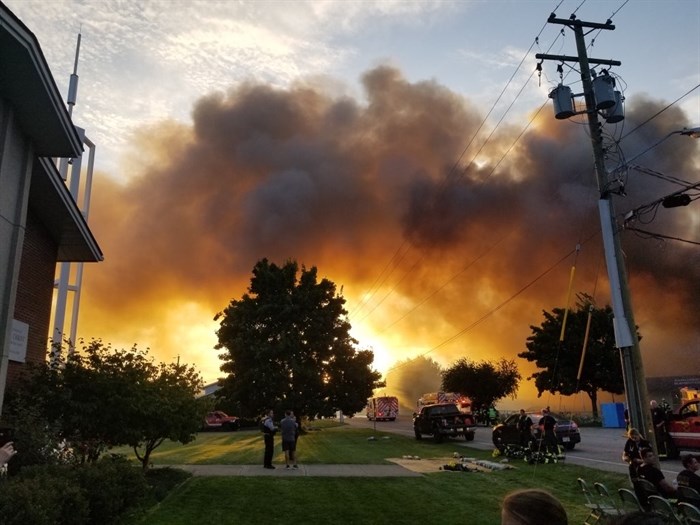 Parkcrest Elementary School in Kamloops goes up in flames, Thursday, Sept. 6, 2019.