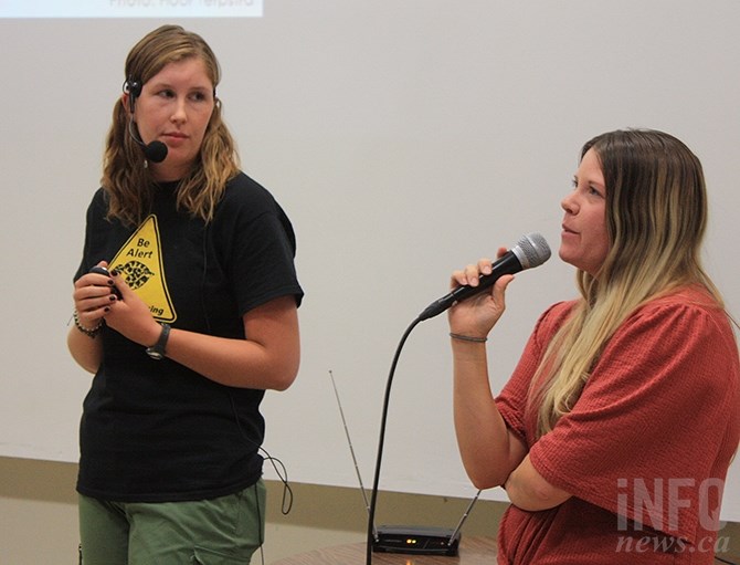 Rattlesnake researchers Jade Spruyt and Dana Eye.