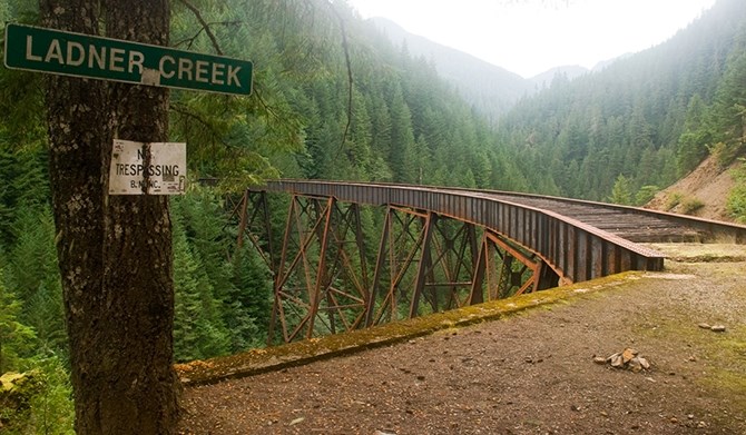 The Ladner Creek railway trestle, in more modern times.