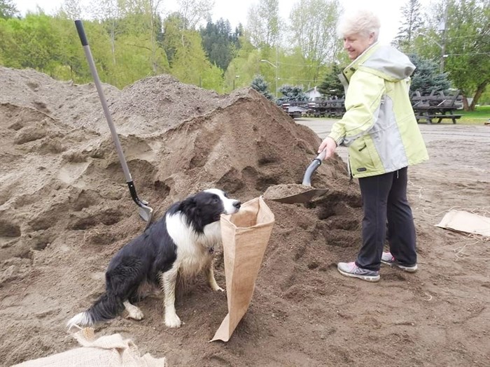 Helping out with the flood.