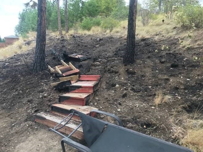 West Kelowna firefighters battled a blaze at home in on Sunview Drive, Thursday, Aug. 6, 2020 that sparked a small grass fire.