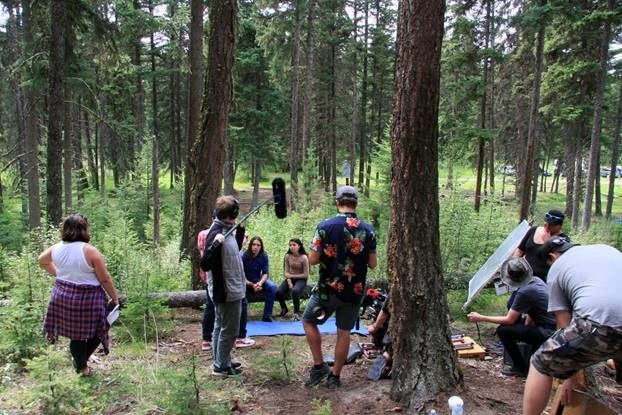 Crew filming Indian Road Trip at Glimpse Lake Upper Nicola Indian Band Science Camp, and Quilchena, Merritt and Lower Nicola areas, 2017.