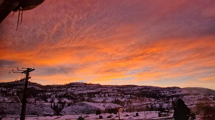 The sunrise in Penticton this morning, Dec. 24.