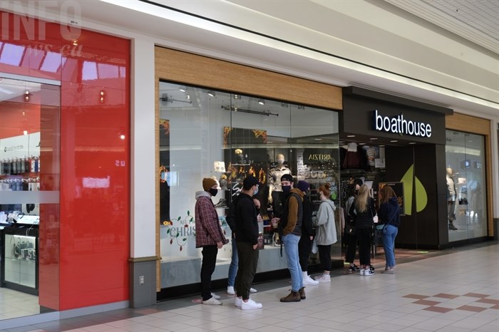 Boathouse saw a lineup outside of the store located inside of the Orchard Park Shopping Centre for Boxing Day, Dec. 26.