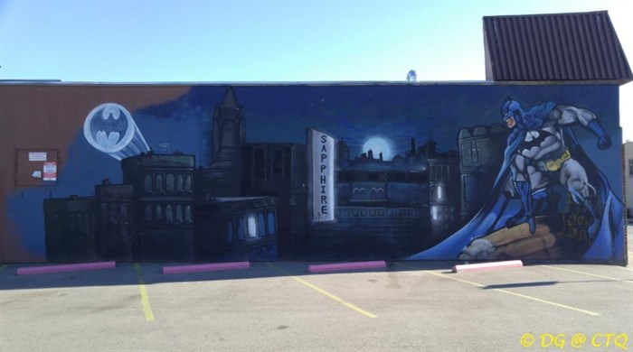 Another favourite is Batman at 236 Leon Ave., painted by Def3 & Craver in 2015.