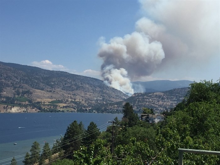 This fire near Okanagan Falls is sending up a lot of smoke. 