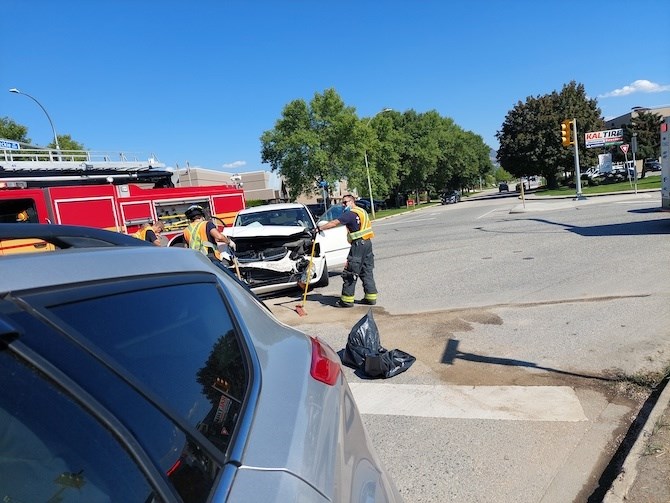 This is the view of the other vehicle, showing Leckie Road with the stop sign Strauss didn't see.