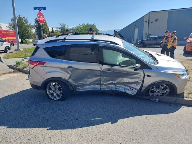 This is Stauss' vehicle after she ran the stop sign.