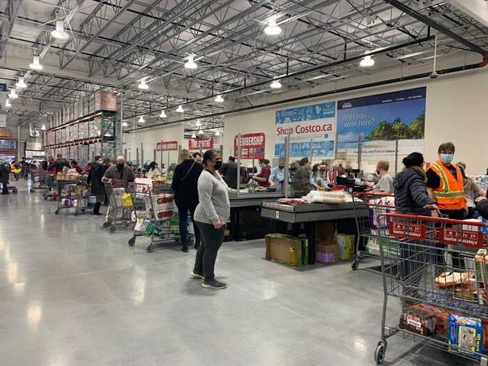 The tills at the new Kelowna Costco location, Feb. 17, 2022.