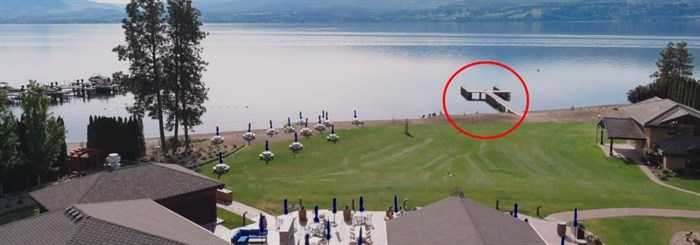 This shows the dock and the waterfront of Frind Estate Winery.