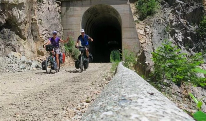 Part of the rail line in the Okanagan.