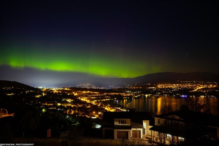 The Aurora Borealis in Vernon at around 12:30 p.m., Aug. 8. Taken from Kalamalka Lakeview Drive. 