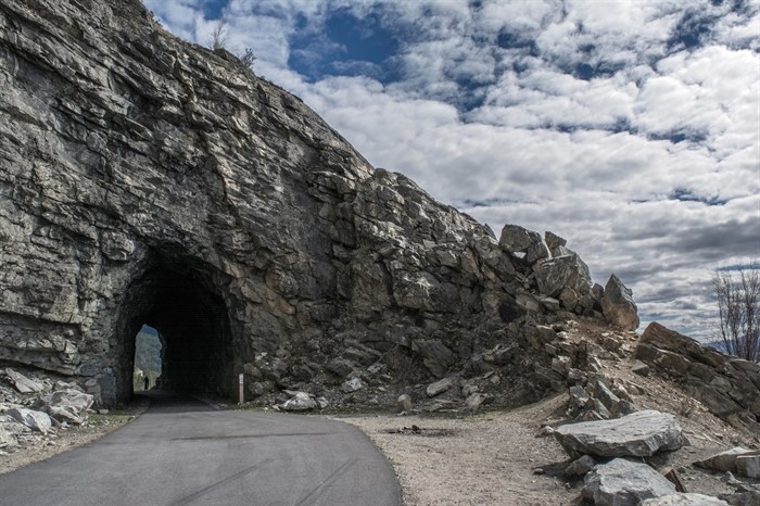 The Kettle Valley Railway's Little Tunnel near Naramata.