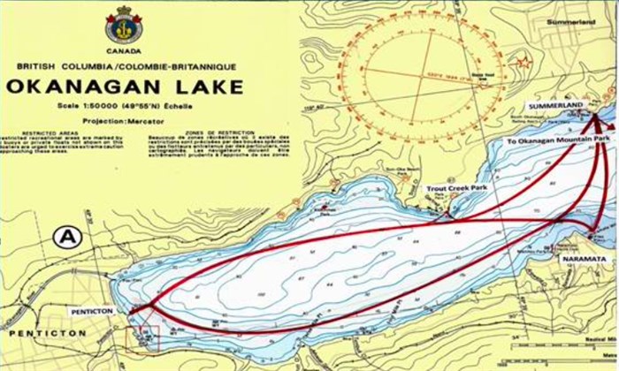 This map shows the route the Fintry Queen could take.