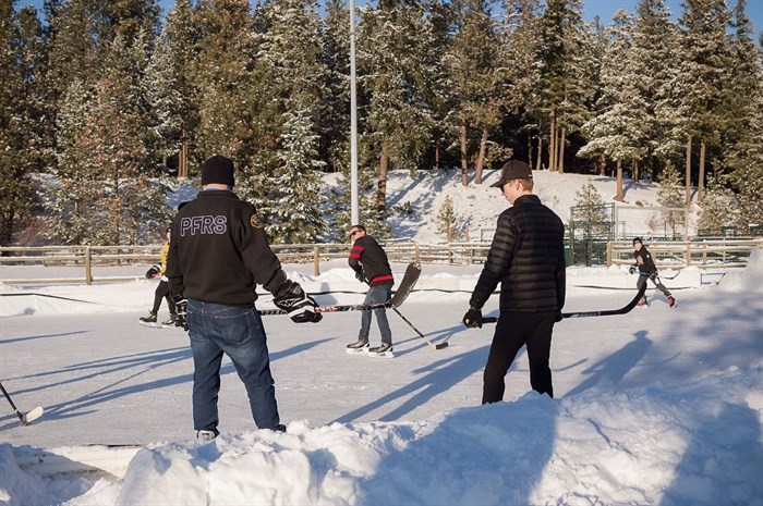 Testing out the ice. 