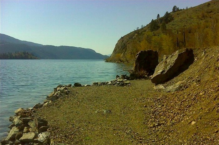 White Rock Beach on Kalamalka Lake